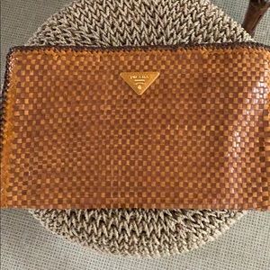 Prada Pochette Madras Bag in Cognac